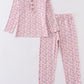 Christmas Candy Cane Print Bamboo Pajamas Set Honeydew