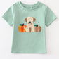 Green Dog Pumpkin French Knot Boy Top Honeydew