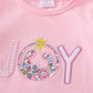 Pink Nativity Joy Applique Ruffle Girl Bubble Honeydew