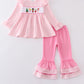 Pink Nutcracker Embroidery Ruffle Girl Set Honeydew