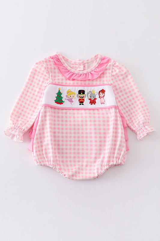 Pink Nutcracker Embroidery Girl Bubble Honeydew