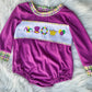 Purple Mardi Gras Embroidery Boy Romper Magic Group