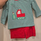 Christmas Crane Pants Set Smock Candy