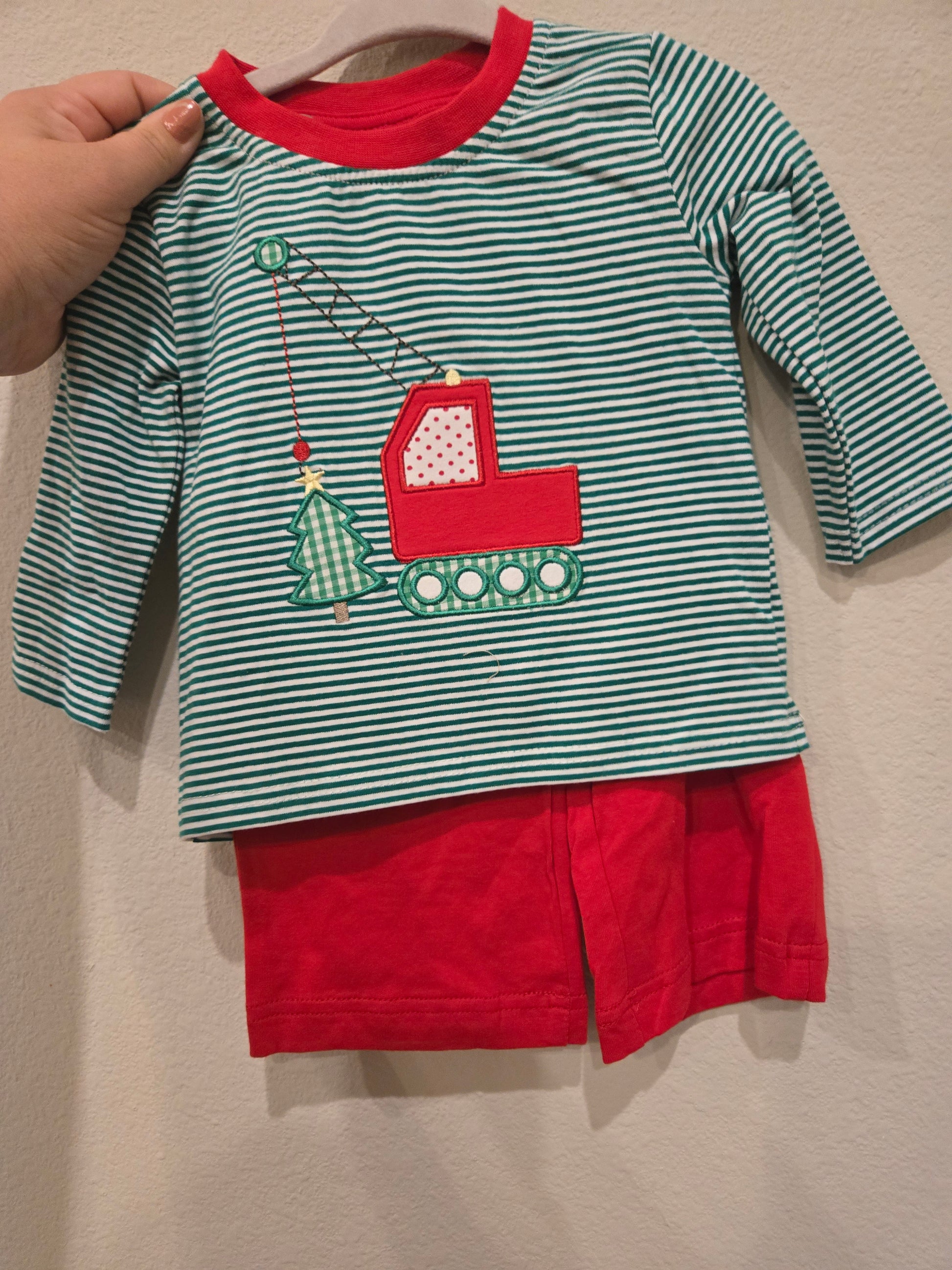 Christmas Crane Pants Set Smock Candy