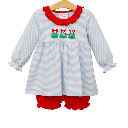 Christmas Tree Trio Bloomer Set Smock Candy