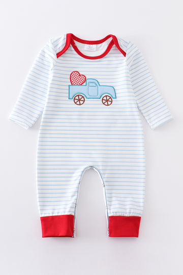 Valentine's Day Car Applique Boy Romper