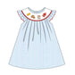 P004 - Blue Crawfish Embroidery Collection Girl Dress - eta July Magic Group