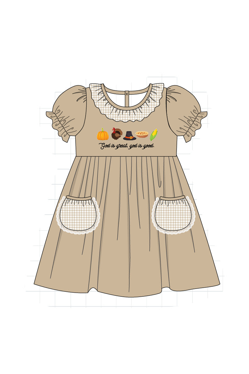 P007 - God is Great Embroidery Girl Dress - eta October Magic Group