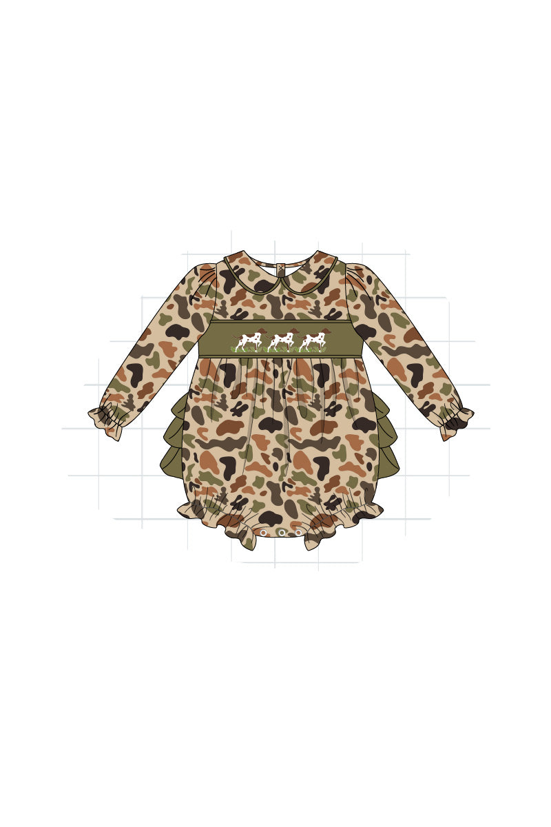 P007 - Camouflage Embroidery Girl Romper - eta October Magic Group