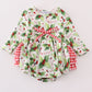 Christmas Holly Print Girl Bubble Honeydew