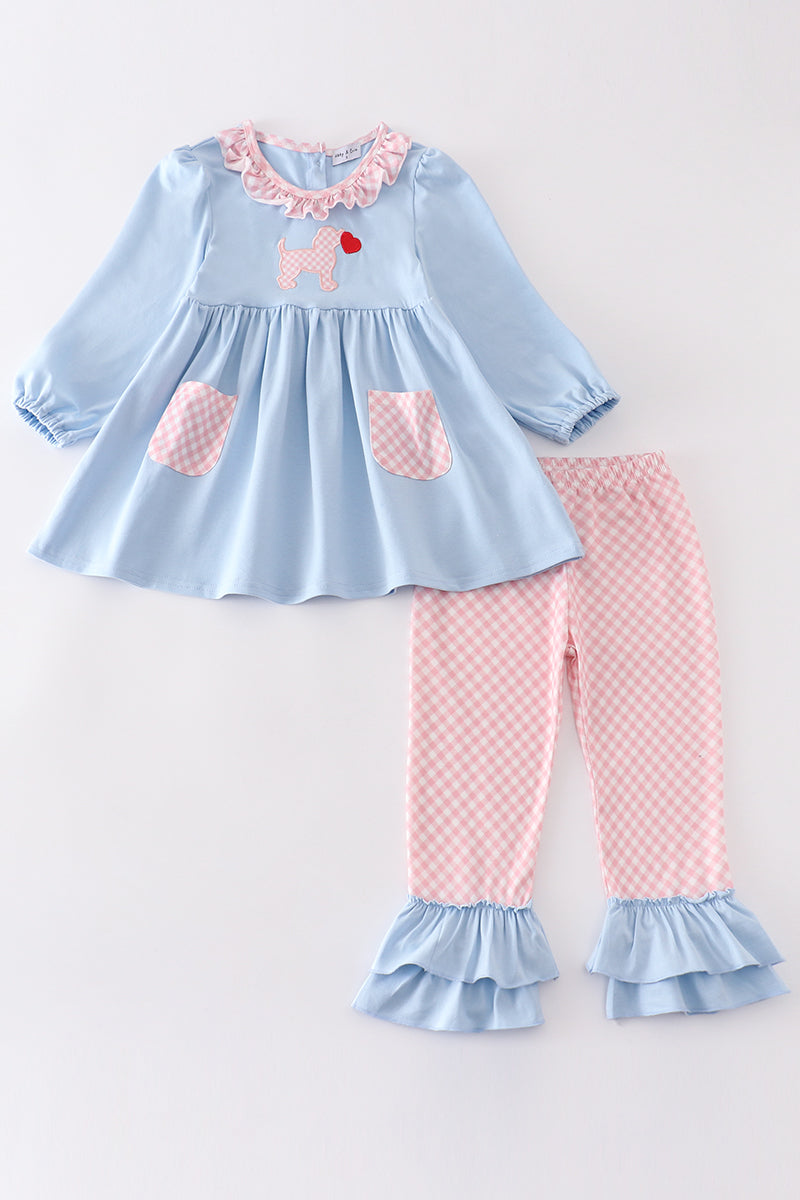 Blue Valentine Puppy Heart 2 Pc Girl Set Honeydew