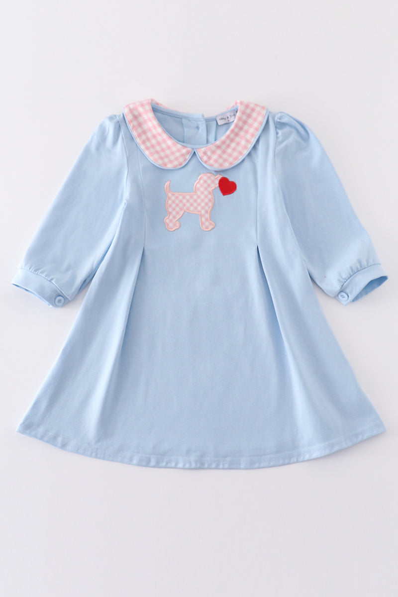 Blue Valentine Puppy Heart Dress Honeydew