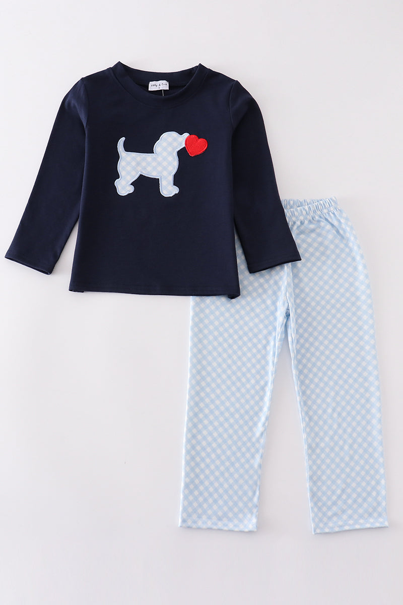 Blue Valentine Puppy Heart 2 Pc Boy Set Honeydew