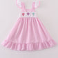 Pink Hot Air Balloon Embroidery Girls Dress Magic Group