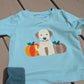 Green Dog Pumpkin French Knot Boy Top Honeydew