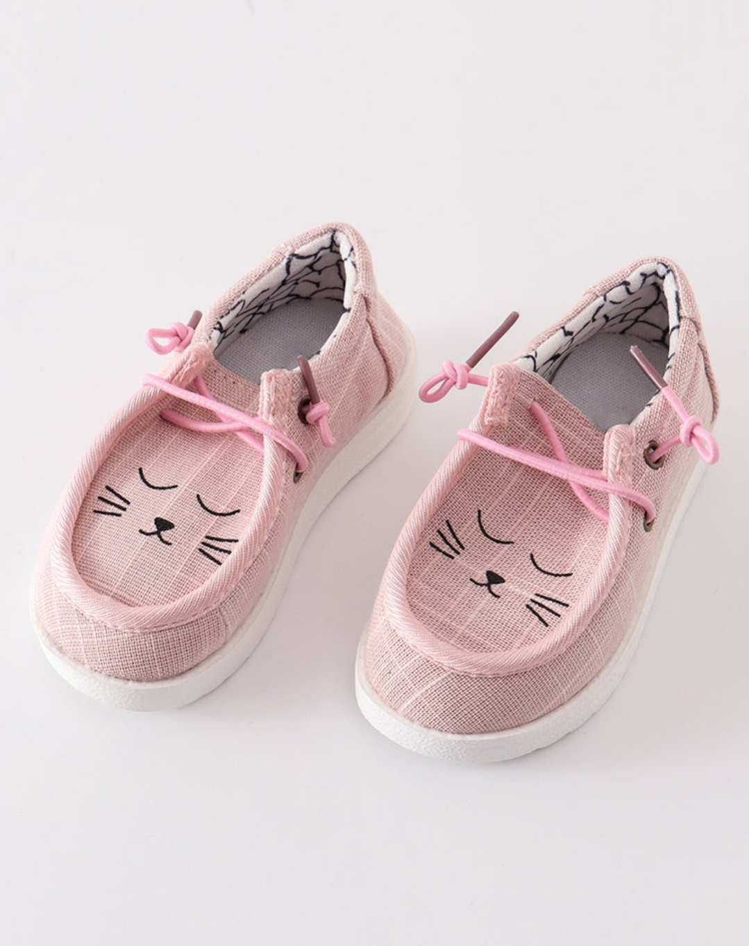 Pink Cat Canvas Slip On Shoe Honeydew