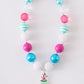 Camp Tent Chunky Beads Bubble Necklace Honeydew